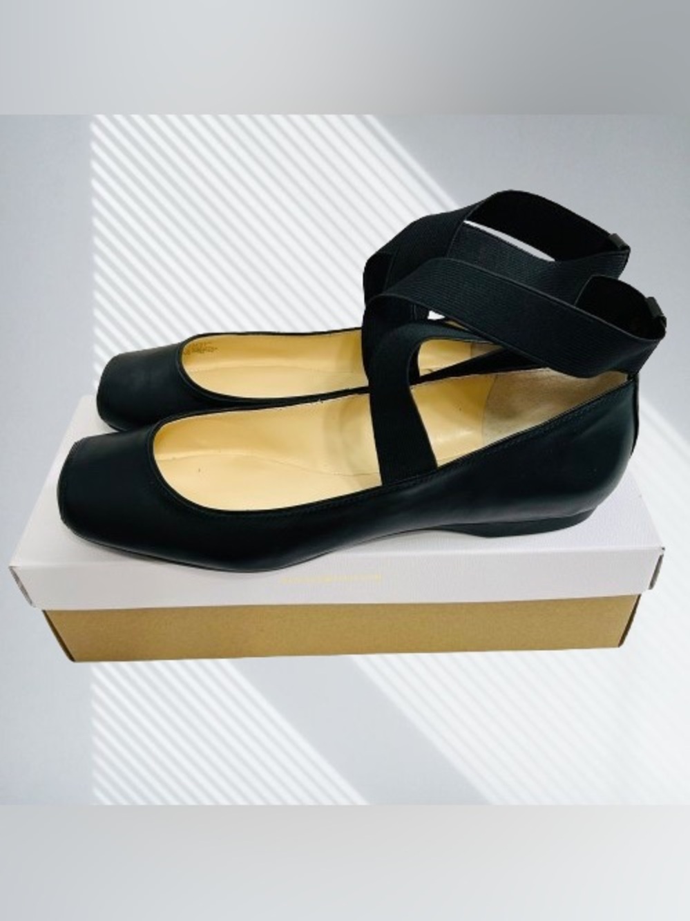 Jessica Simpson Women’s Mandalaye Elastic Criss-Cross Ankle Strap Ballet Flats - Picture 10 of 11